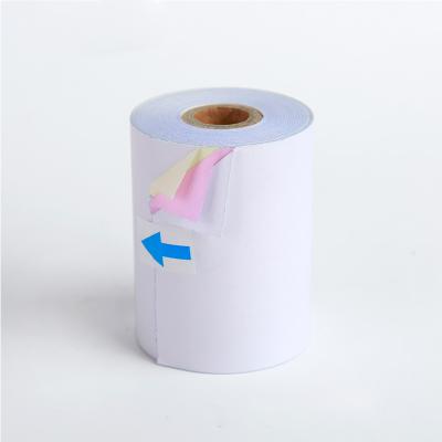 China Transfer Image Wholesale Price NCR ATM Printer Small Paper Carbonless Paper Roll for sale