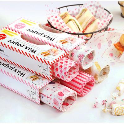 China Custom Colored Waxed Paper Logo Printed Grease Proof Sugar Paper for sale