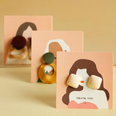 China Morden Elegant Woman Portraits Jewelery Tags Elegant Earing Card Barrette Display Card for sale