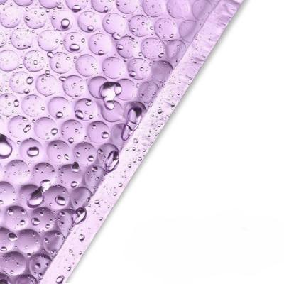 China Matte Color Bubble Mailer Film+Bubble Light Purple Padded Mailer Envelopes Glossy Purple Self Seal Bubble Mailer Envelope For Retail Packaging for sale