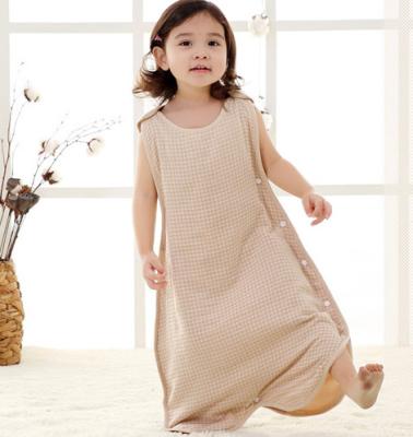 China Breathable Organic Natural Color Cotton Baby Sleeping Bag Muslin Bags for sale