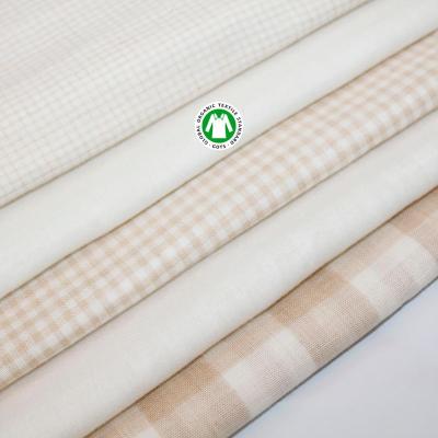 China Sustainable Wholesale Natural Striped Cotton Jersey Knit Baby Undyed Organic Cotton Fabric for sale