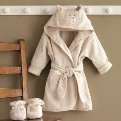 China 100% Organic Breathable Natural Color Cotton Child Hotel Bathrobe for sale