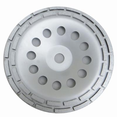 China Double Row Diamond Grinding Cup Wheel for grinding concrete / 7 inch diameter for sale