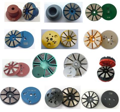 China 10 Segments fan shape diamond grinding wheel with magnetic or velcro backing for sale