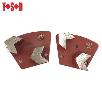 China Arrow-shaped plate polished concrete grinding metal abrasive block for sale