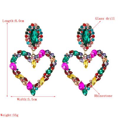 China FASHIONABLE series silver love shininglife S925 alloy color diamond earrings heart shaped exaggerated jewelry full for sale