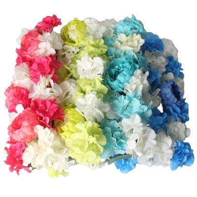 China Minimalist Artificial Silk Flower Wall Hydrangea Flower For Wedding Decoration for sale