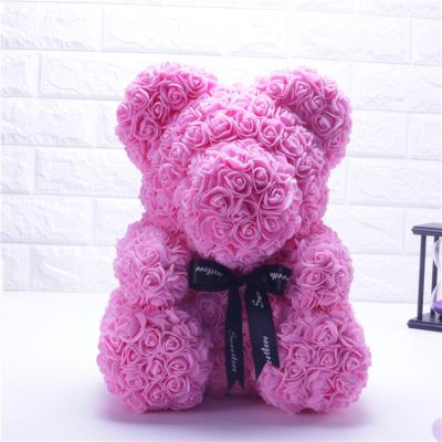 China 2019 Valentine Wedding Decoration Gifts Shininglife Brand Free Shipping Hot Sale 40cm Foam Flower Rose Bear for valentine for sale