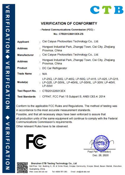 FCC - Cixi Caiyue Photovoltaic Technology Co., Ltd.