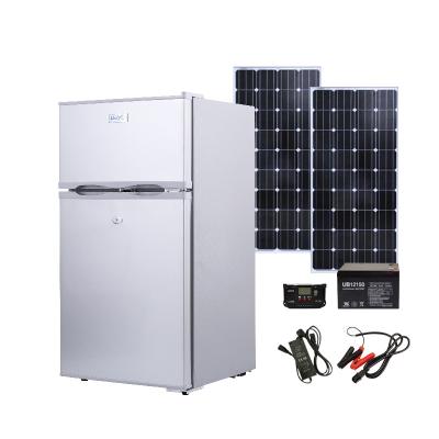 China 98L DC 12V/24V Small Capacity Solar Refrigerator Manual Defrost 455*485*860 (mm) for sale