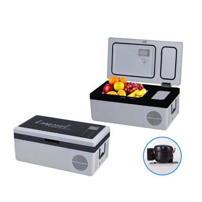 China Business 12V 24V Portable Car Refrigerator 15L Small Travel Mini Fridge For Camping for sale