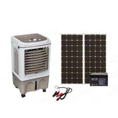 China Water Tank Capacity 30L Capacity DC 12V 24V 50W Eco DC COOLING Solar Air Cooler With Wheels for sale