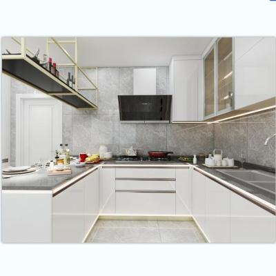 China YAMAN Simple Designs New Custom PANEL Drawing Accessories U Form PVC Modern Kitchen Interior Cabinet for sale