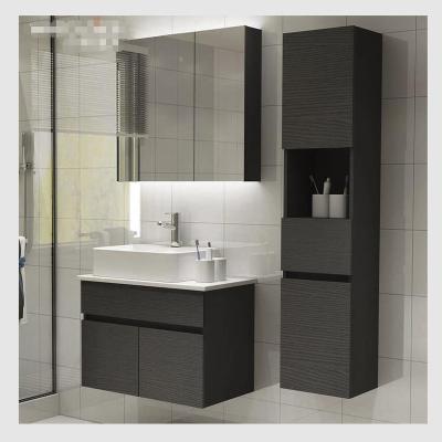 China Modern Wall Mounted Vanity Modern Bathroom Cabinet Set With Basin Mirror for sale