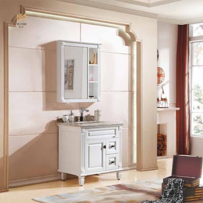 China Factory Price Modern Custom Bathroom Vanity Unit Solid Wood With Mirror Set for sale