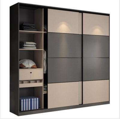 China (Height)Adjustable Wardrobe Closet Cabinet With Mirror Sliding Door Wardrobe Fancy Bedroom Wardrobe for sale