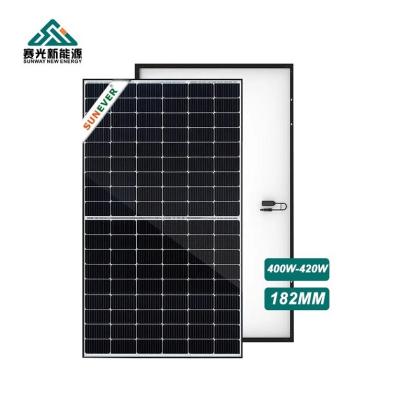 China Laag ijzer glas PV zonnepanelen 440w zonnecellen Zonnepaneel op maat Te koop