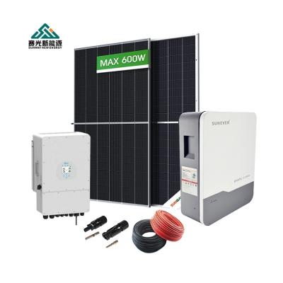 China Home Solar Energy Storage Kit 5kw 6kw 10kw Solar Panels Roof Mounting Lifepo4 Battery for sale