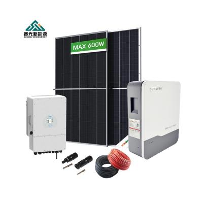 China 5 kW Hybride Netwerk Solar Home Energy System met Monocrystalline Silicon Solar Panel Kit Te koop