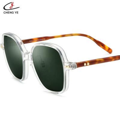 China 2022 Classic Polarized Fashion Sunglasses TAC UV400 Square Green Glasses Acetate Blackish Sun Glasses for sale