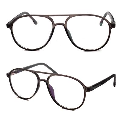 China As 2021 New Design Decoration Double Nose Bridge Full Oval Frame With Spring Hinge Prescription Glass Frame for sale