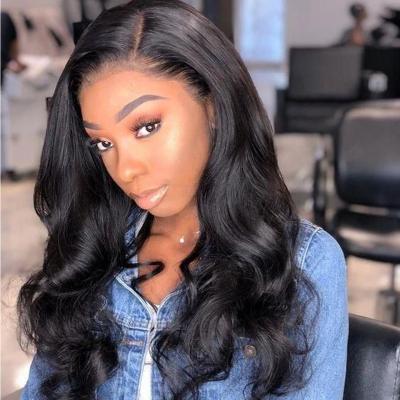 China Hot Selling Lace Front Wigs Remy Virgin Swiss Body Wave Lace Front Human Hair Wigs Body Wave Hair Wigs For Black Women for sale