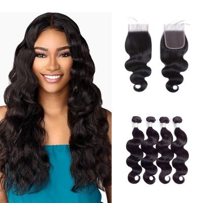 China Body Wave Front Natural Alimina Mink Women Brazilian Body Wave Pretty Hd Lace Closure 4*4 Hair Wigs For Black for sale