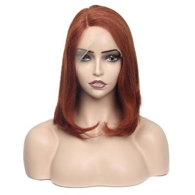 China Cheap Body Wave Pixie Cut Straight 100% 12 Inch Glueless Bob GS Brazilian 613 High Density Human Hair HD Swiss Lace Front Wig for sale