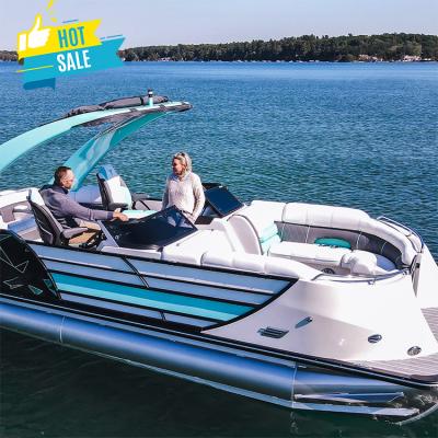 China Aluminum Kinocean Aluminum Pontoon Boats With Furniture For Party 2022 for sale