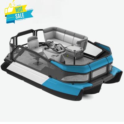 China 2022 New Small Aluminum Pontoon Boat Aluminum High Speed ​​Fishing Boat With Rescue for sale