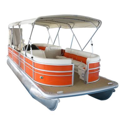 China Best New Aluminum Escape 18-26ft Aluminum Deck Pontoon Boat With Slide Outs And Bass Buggy For Sale for sale