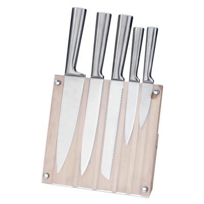 China Durable K0449 Hollow Handle Stainless Steel Kitchen Knife With Acrylic Block for sale