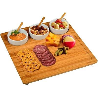 China Sustainable Acacia Wooden Deli Board Bamboo Cheese Serving Board for sale