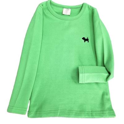 China Viable Boy T-shirts Kids Long Sleeve Simple Custom Soft Cartoon Blank Cotton Kids Logo Printing 100 Quantity Baby Gift for sale