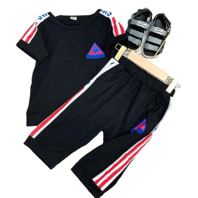 China Wholesale Chinese Style Summer Children Kids Clothes Cotton Short Quantity Spring Set Boys T-shirt Baby Sleeve Time Advance Custom Suit for sale