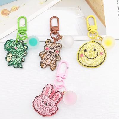 China New Arrival Fashion Kawaii Souvenir Key Chain Pendant Acrylic Candy Design Keychain Colorful Cartoon Animal for sale