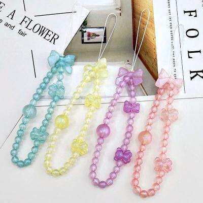 China Fashion Beautiful Fashion Candy Colored Acrylic Key Chain Acrylic Butterfly Bracelet Keychain for sale