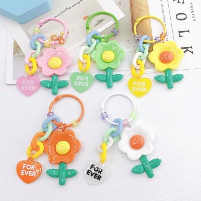 China 2023 new fashion design flowers beutifully acrylic keychain wallet handmade women key chain wallet for sale