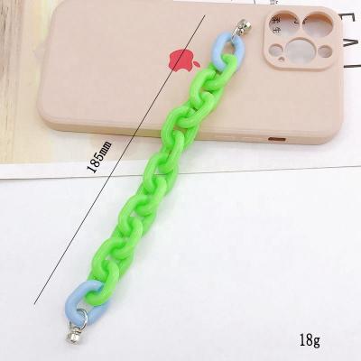 China Fashion Lobster Clasp Mobile Phone Case Chain Fluorescent Marble Strap Lanyard Phone Case Chain for sale