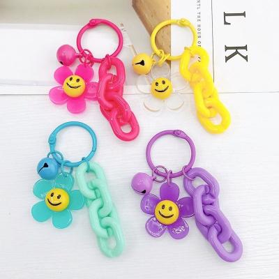 China 2023 new fashion style best selling acrylic charm key chain accessories chain design of big flower elegant women for sale