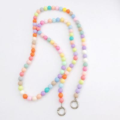 China FASHIONABLE Handmade Creative Colorful Rainbow Beads Necklaces Design Spring Main Chain Strap for sale