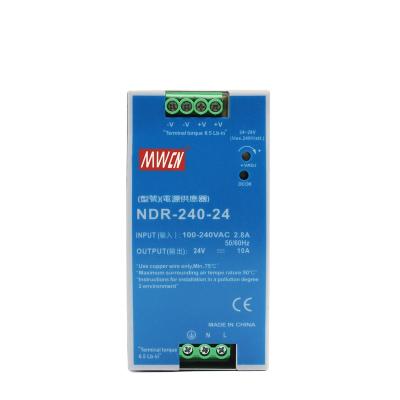 China NDR-240-12 Switching power supply240W/24V/10A DC output slim type DIN rail switch NDR-240-12 for sale