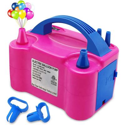 China Rose Red 600W Double Beak Decoration Balloon Electric Balloon Inflator Eco-friendly Portable Electric Blower Pump for sale