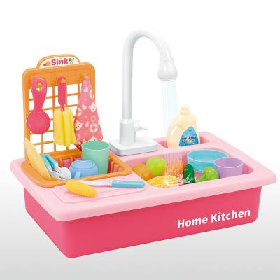 China Eco-friendly Non-Toxic Mini Baby Plastic Water Sink Pretend Play Educational Early Learning Kitchen Set Toy For Kids for sale