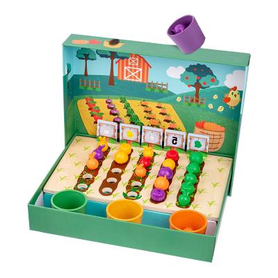 China Preschool Educational Kindergarten Kindergarten School Classification Cup Toy Grocery Fruit Vegetable Color Classification Game Role Playing Children Toys for sale