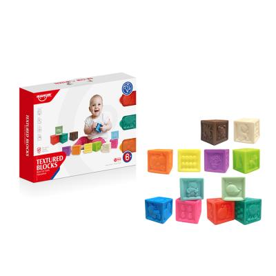 China 3D Kid's Game Education Colorful Squeezable Construction Eco-friendly Toy Rubber Craft Soft Block for sale