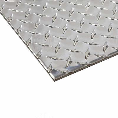 China Decoration factory price 3003 alloy embossed aluminum diamond checkered sheet/plate aluminum sheet for non-slip stairs for sale