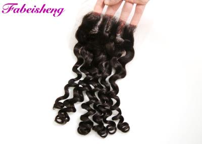 China Da cor natural brasileira do fechamento do laço do cabelo encaracolado 4x4 do Virgin cutículas completas à venda