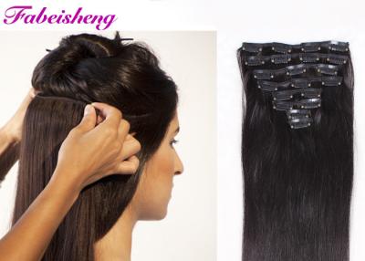 China Clip principal lleno indio liso del cabello humano en extensiones ningún enredo ningún vertimiento en venta